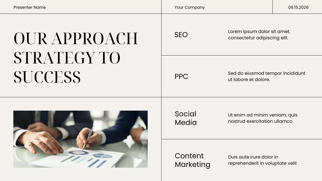 Beige Digital Marketing For Success Business Plan Presentation