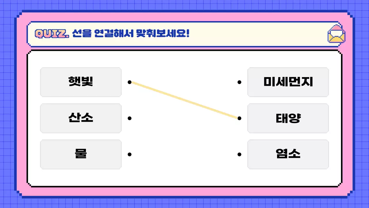 핑크 레트로 퀴즈 교육 자료