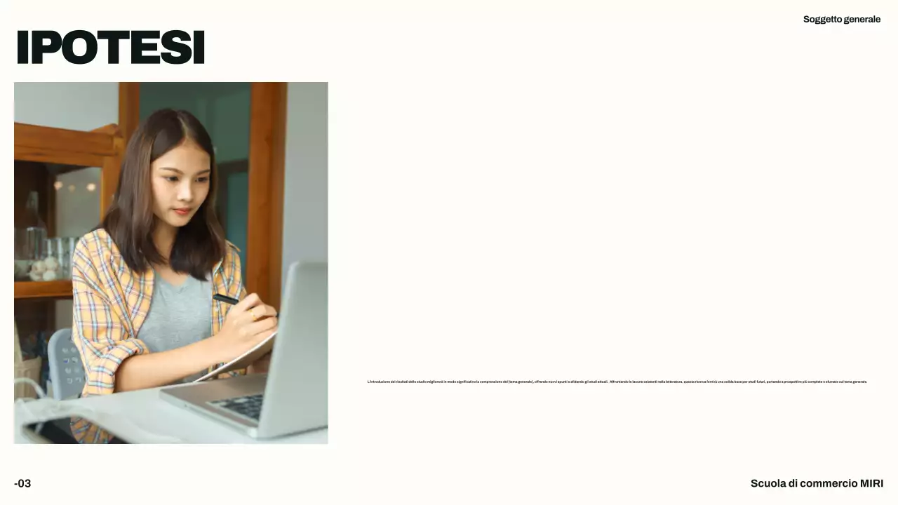 Presentazione della tesi professionale Beige