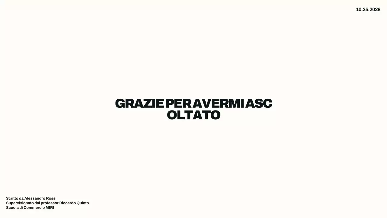 Presentazione della tesi professionale Beige