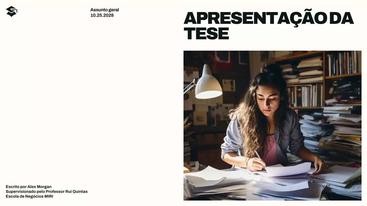 Apresentação de tese profissional bege
