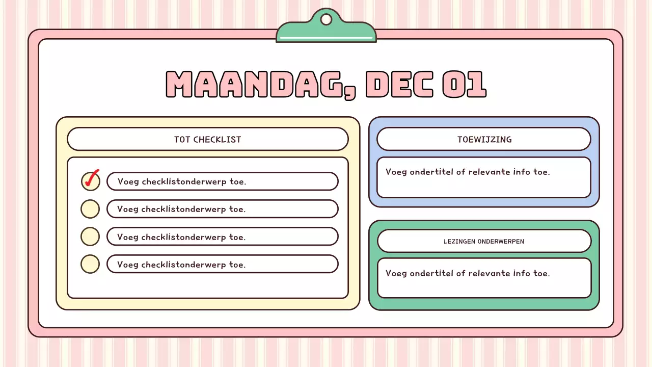 roze moderne schoolagenda