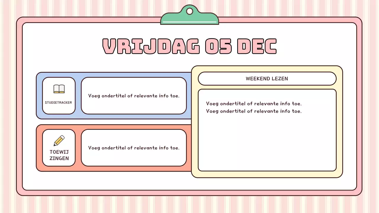 roze moderne schoolagenda