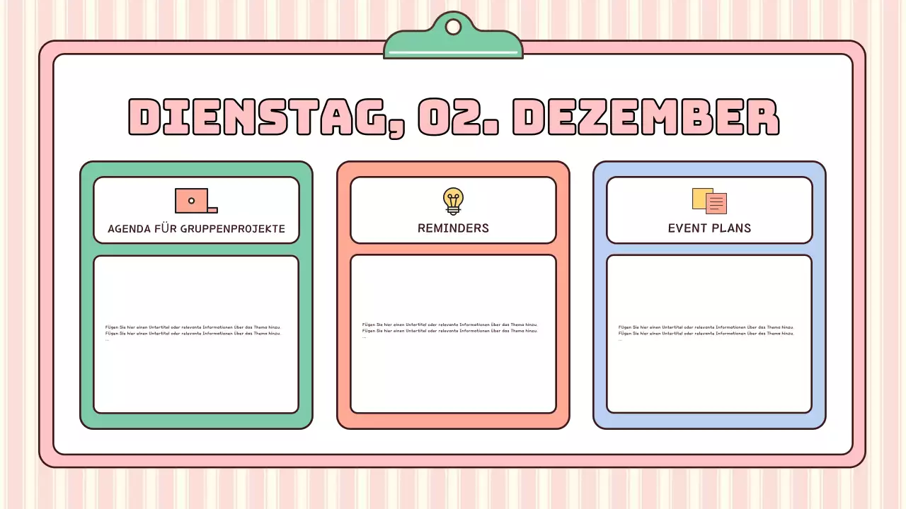 rosa moderne Schulagenda