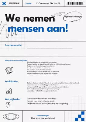 Blauw Grijze Moderne Wervingsadvertentie