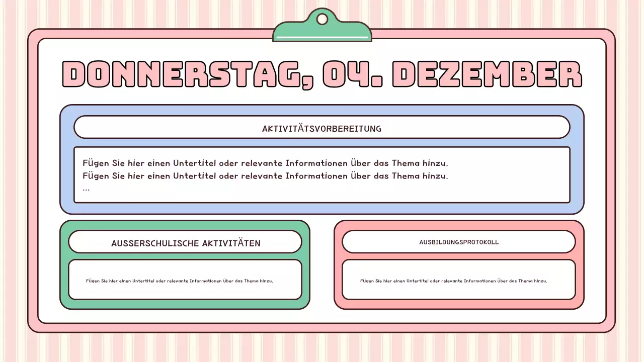 rosa moderne Schulagenda