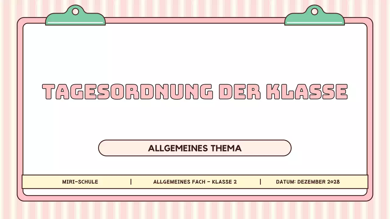 rosa moderne Schulagenda