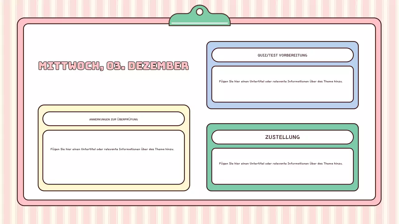 rosa moderne Schulagenda