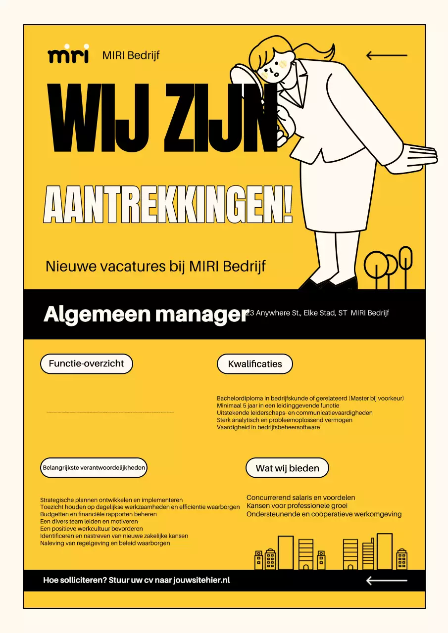 gele moderne personeelsadvertentie poster