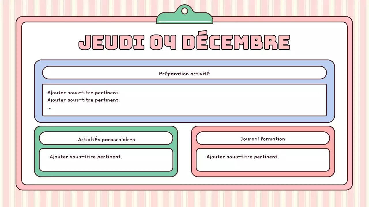 agenda scolaire rose moderne