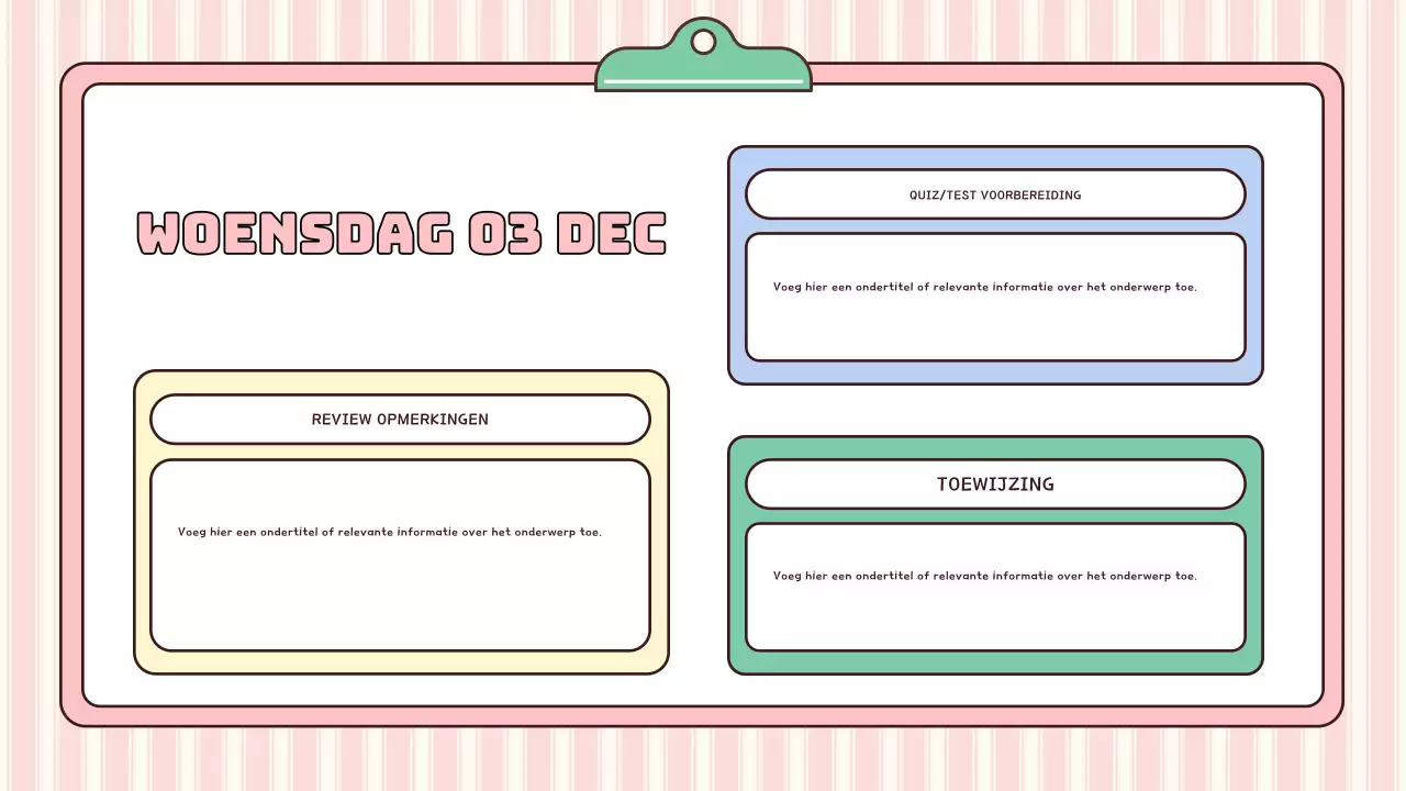 roze moderne schoolagenda