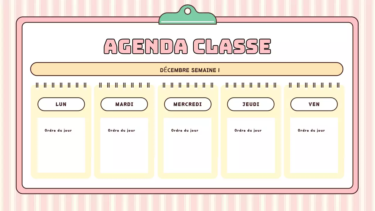 agenda scolaire rose moderne