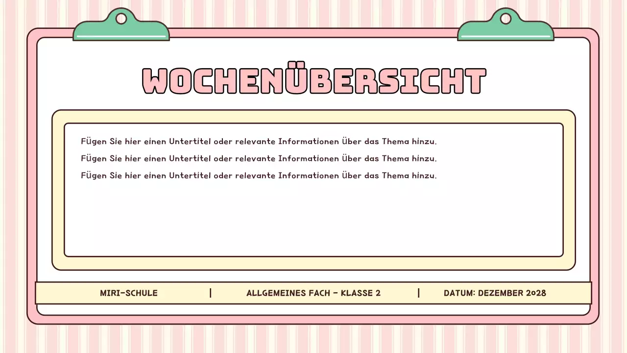 rosa moderne Schulagenda