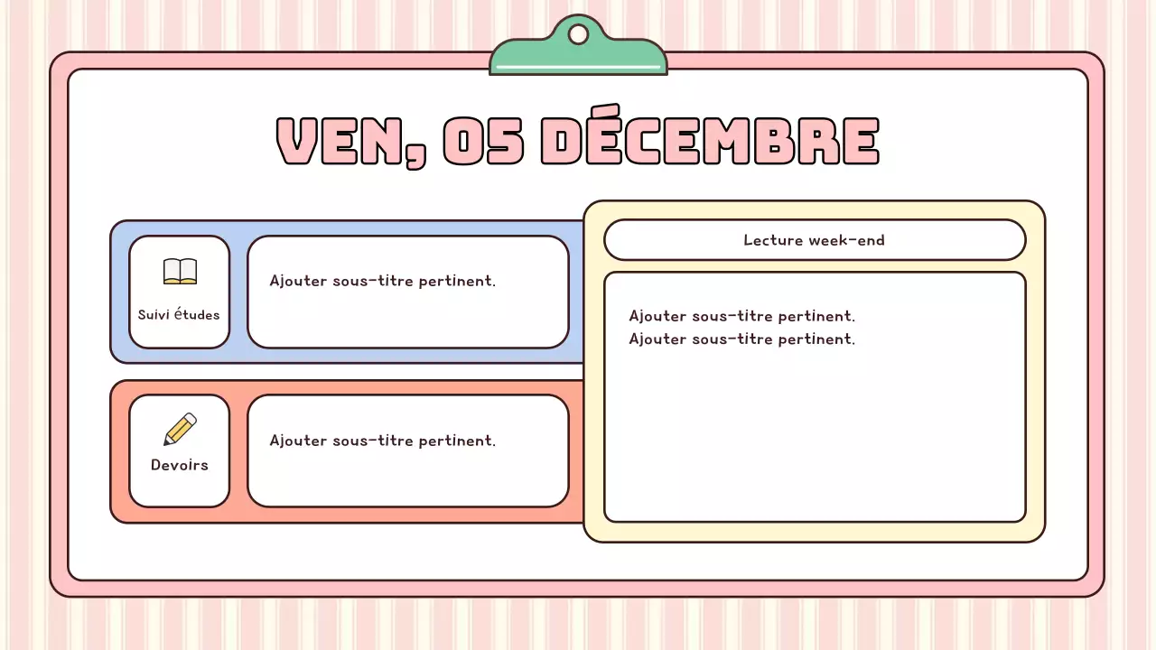 agenda scolaire rose moderne