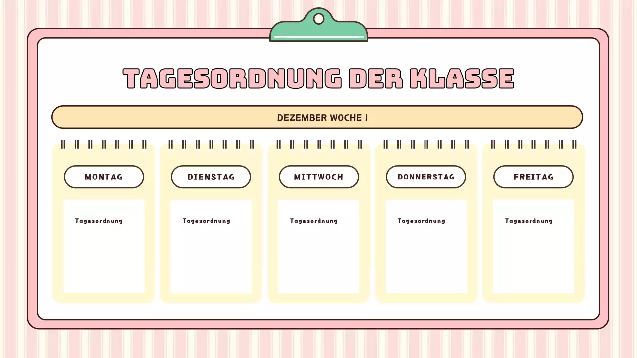 rosa moderne Schulagenda