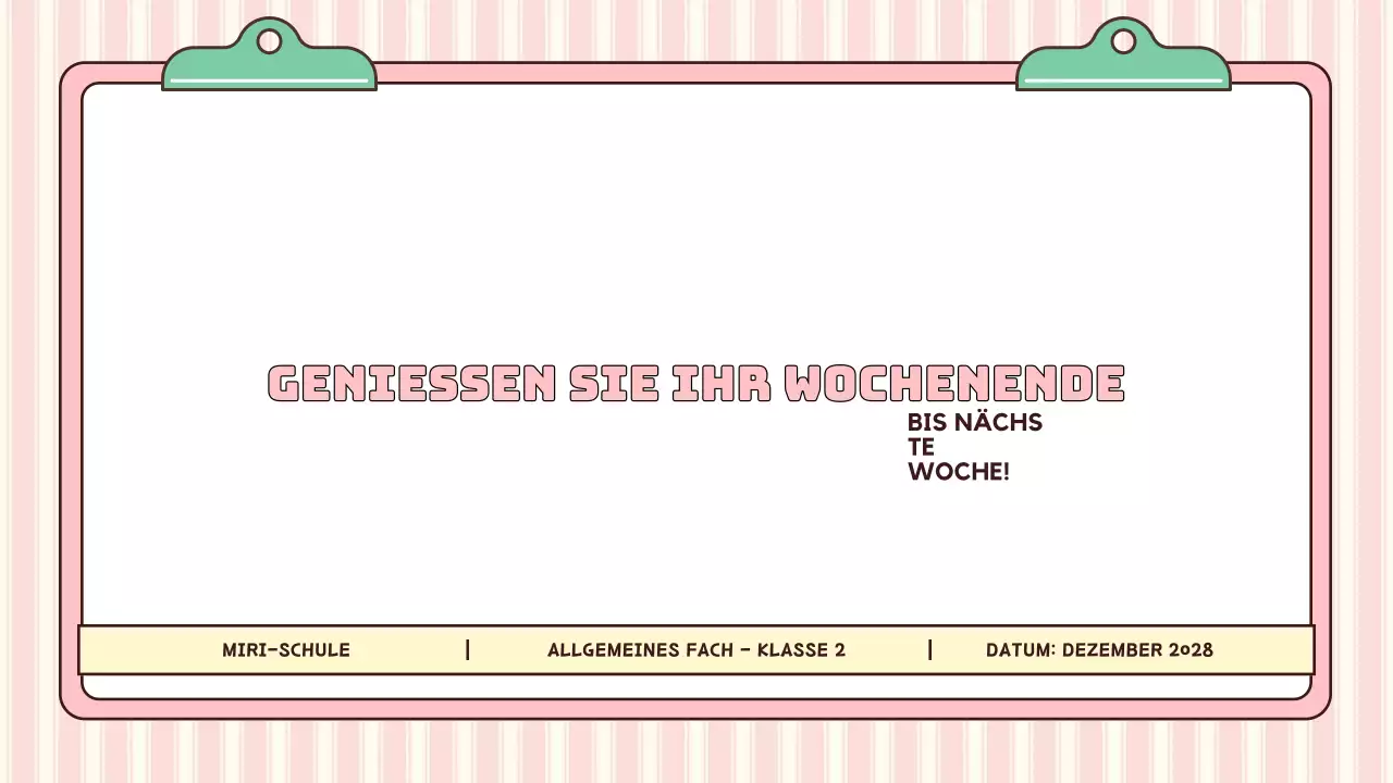 rosa moderne Schulagenda