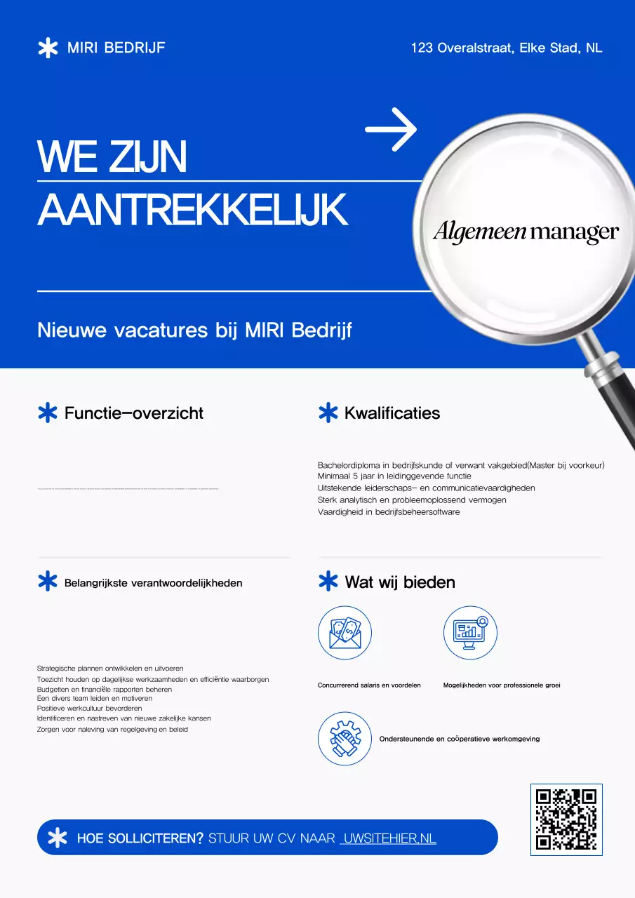 Blue Modern Wervingsaankondiging