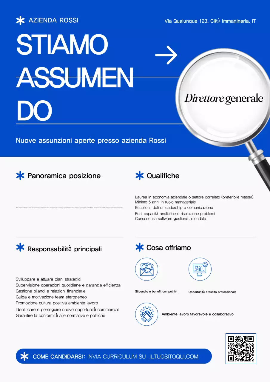 Annuncio di reclutamento Blue Modern