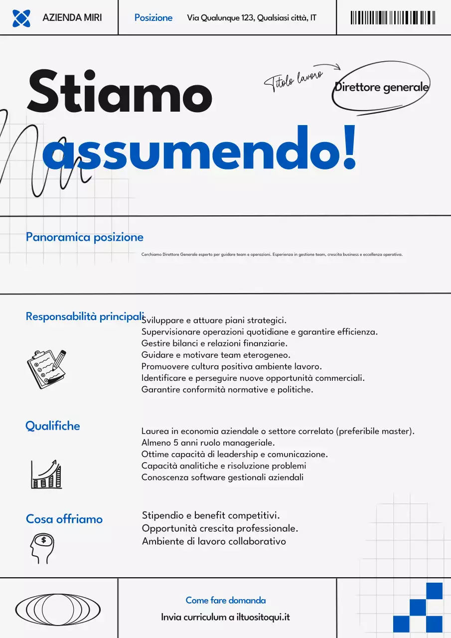 Blu Grigio Annuncio di reclutamento moderno