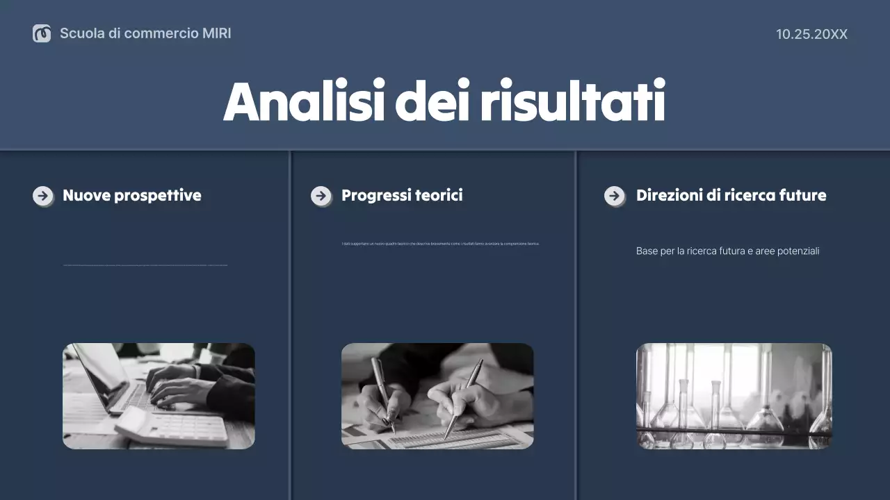 impaginazione della tesi professionale della marina