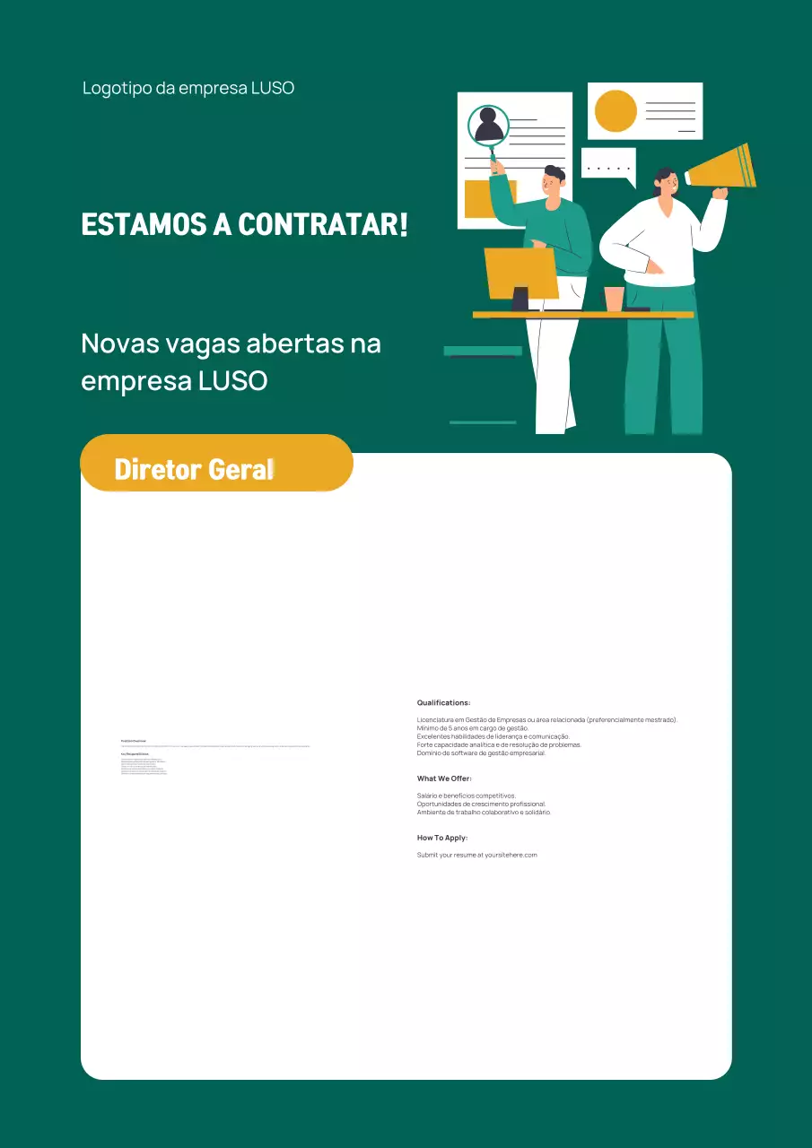 CARTAZ WEB CORPORATIVO DINÂMICO ILUSTRATIVO NOVA POSIÇÃO DE CONTRATAÇÃO