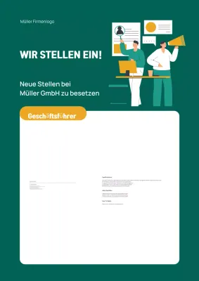 DYNAMISCHES ILLUSTRATIVES WEBPOSTER FÜR EINE NEUE STELLE IM UNTERNEHMEN