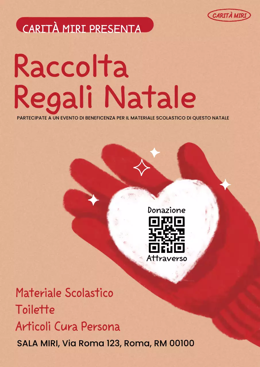 annuncio dell'evento di beneficenza red festive