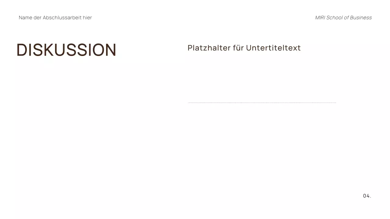 TRENDIGE MINIMALE PROFESSIONELLE DISSERTATIONSPRÄSENTATION