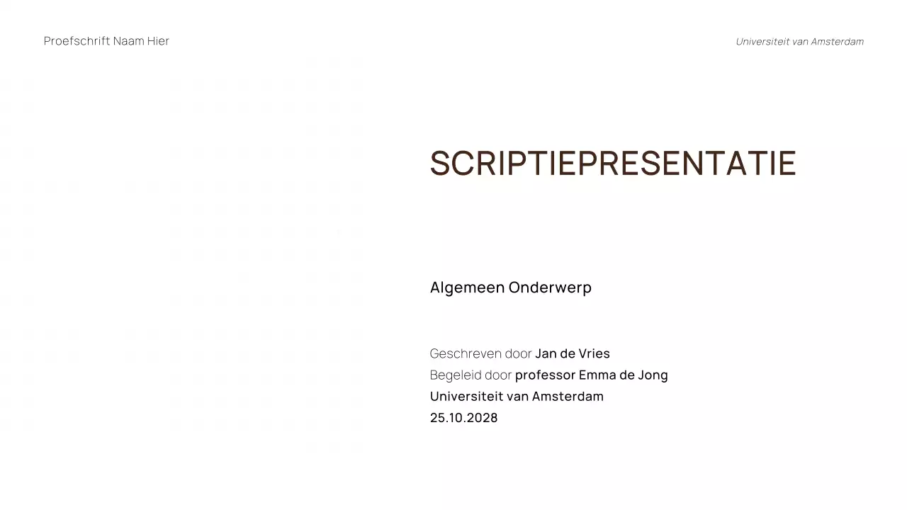 TRENDY MINIMALE PROFESSIONELE SCRIPTIEPRESENTATIE