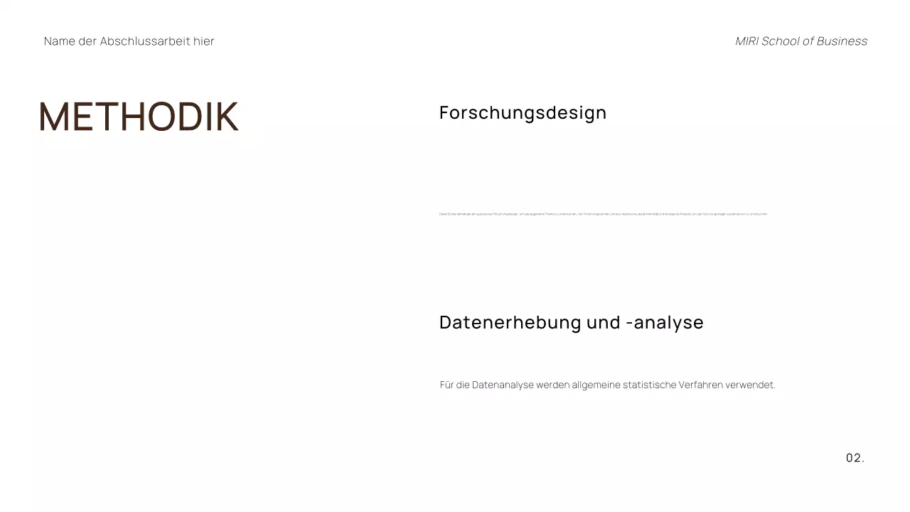 TRENDIGE MINIMALE PROFESSIONELLE DISSERTATIONSPRÄSENTATION