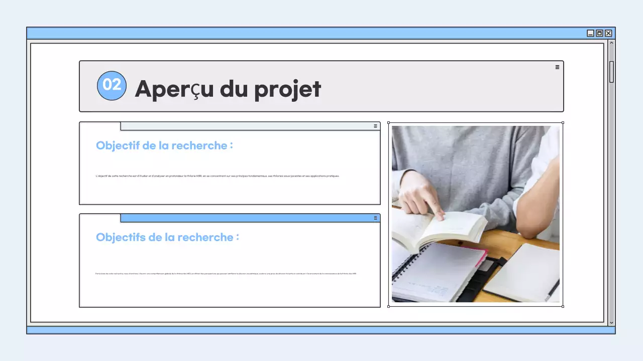 présentation de l'éducation moderne bleue
