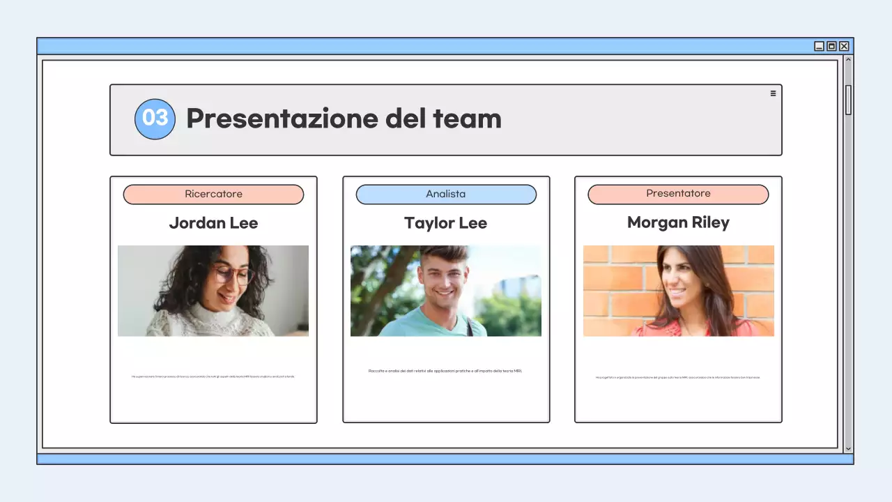 presentazione dell'educazione moderna blu