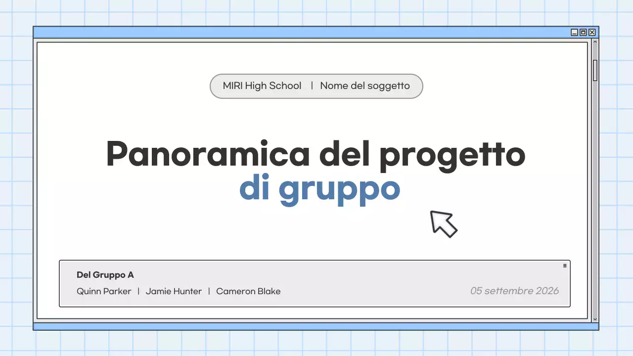 presentazione dell'educazione moderna blu