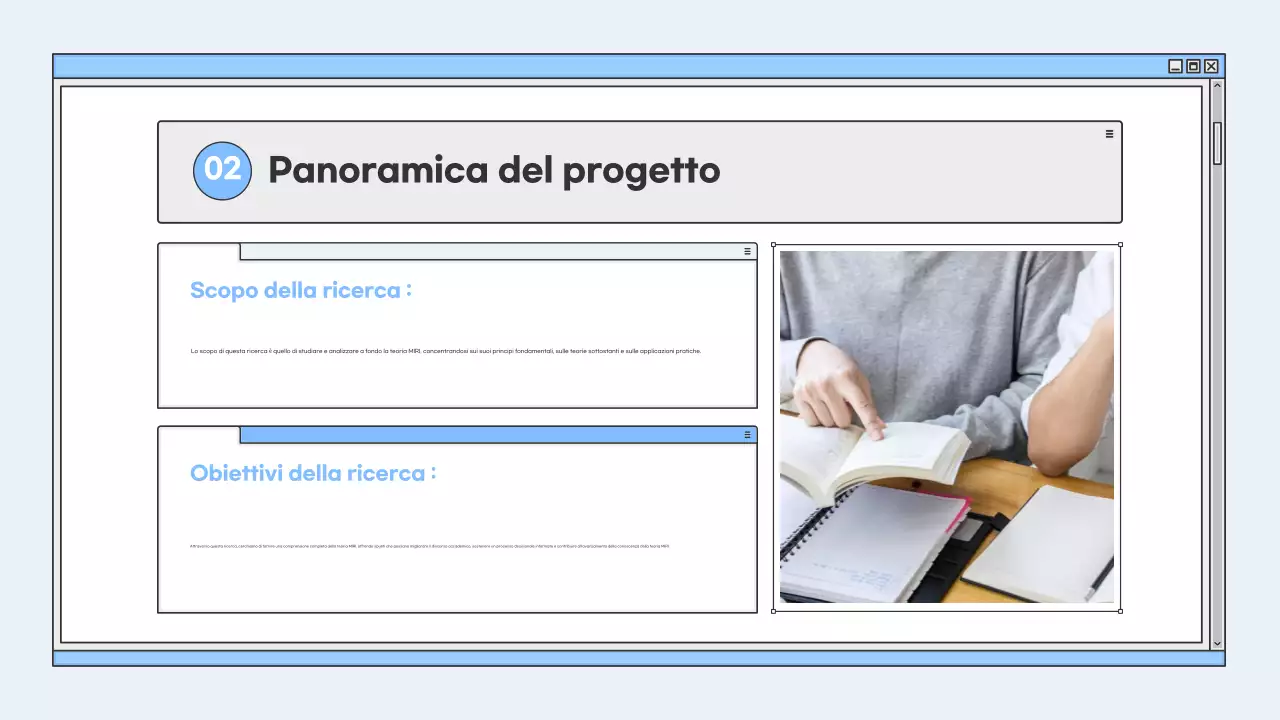 presentazione dell'educazione moderna blu