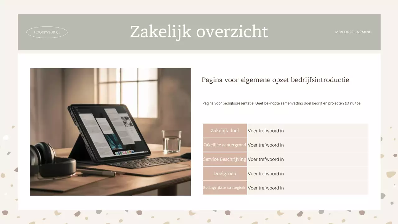 Eenvoudig terrazzopatroon in beige en bruin rapport