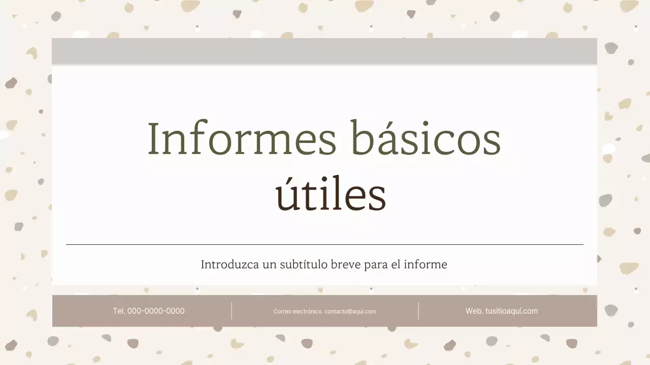Reportaje sencillo de terrazo en beige y marrón