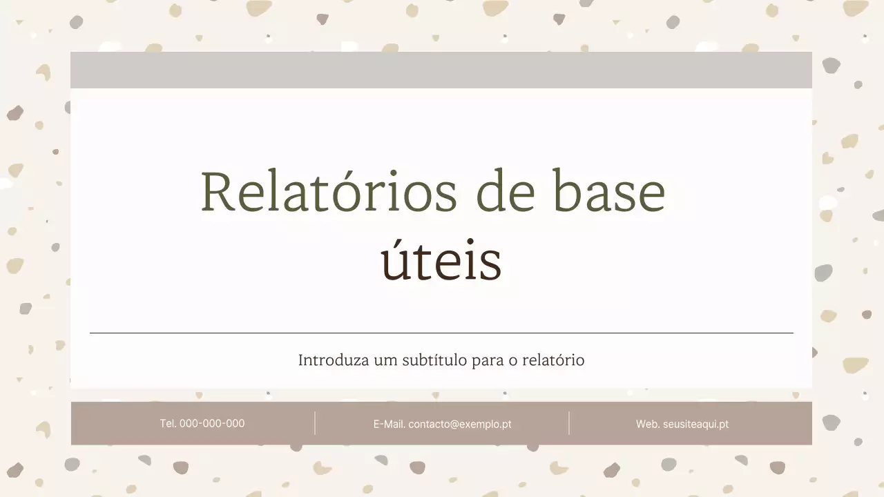 Padrão terrazzo simples em relatório bege e castanho