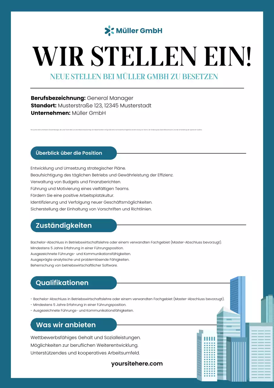 teal professional Einstellungsanzeige