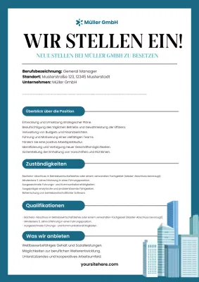 teal professional Einstellungsanzeige
