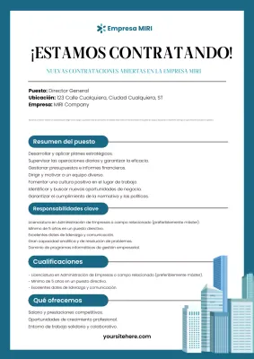 anuncio de contratación de teal professional