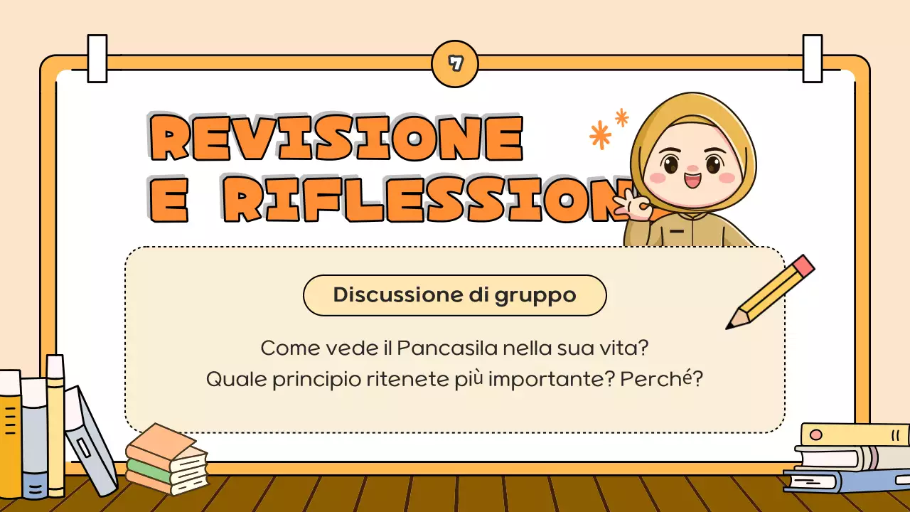 Presentazione del cartone animato arancione sull'educazione