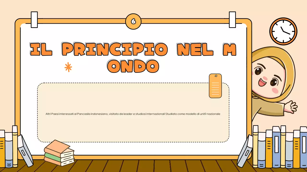 Presentazione del cartone animato arancione sull'educazione