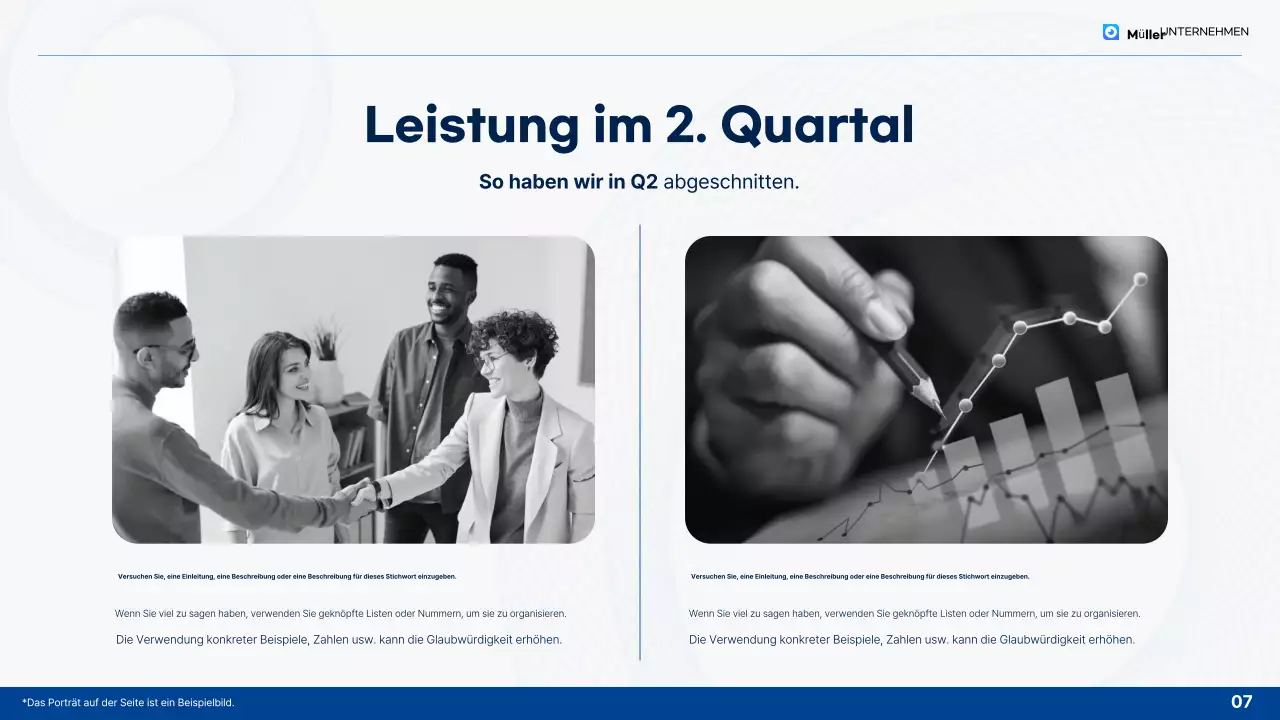 Analyse der blauen sauberen Jahresendberichte