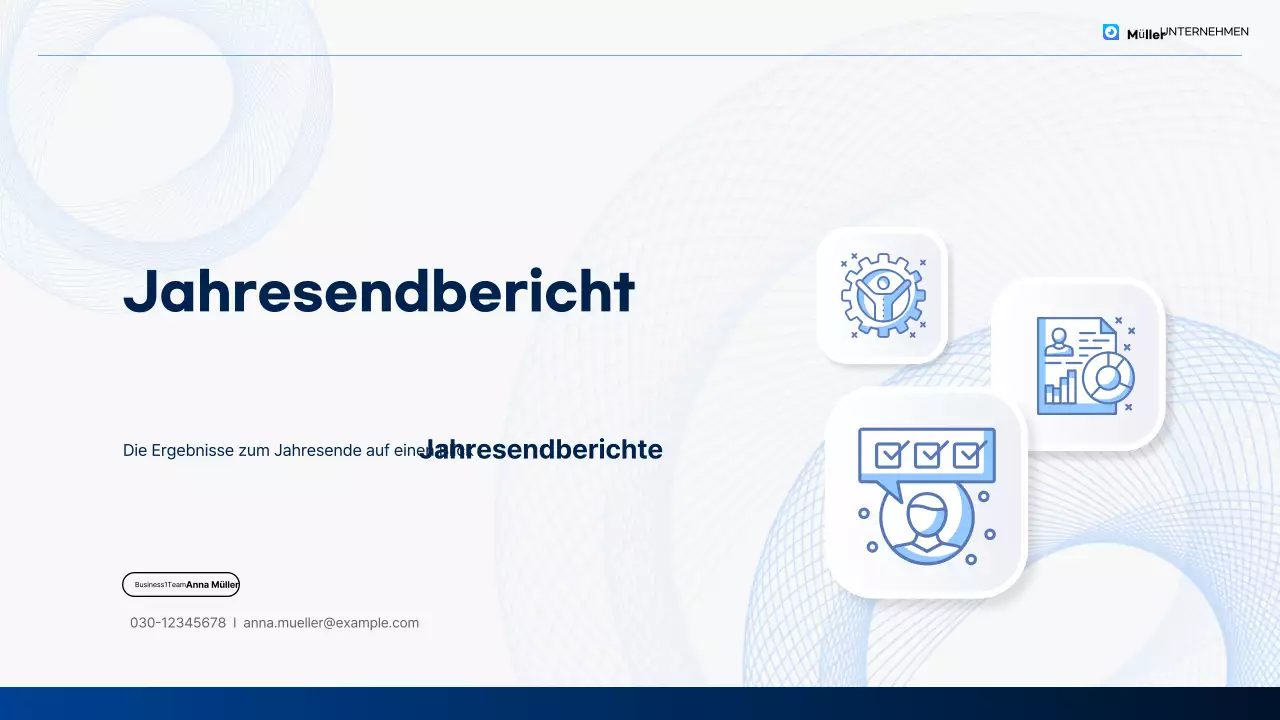 Analyse der blauen sauberen Jahresendberichte