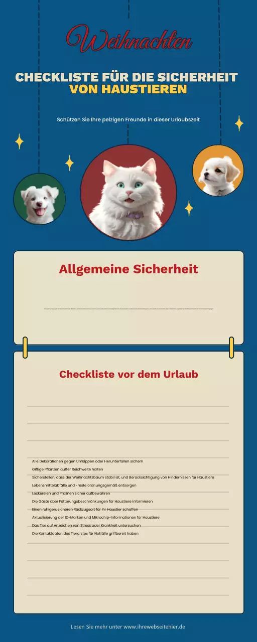 rote moderne Haustier-Checkliste