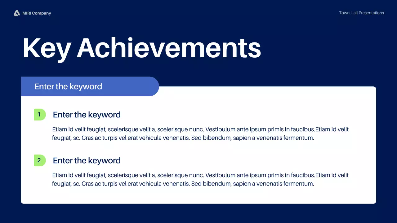 Blue Professional Town Hall Meeting Business Presentation