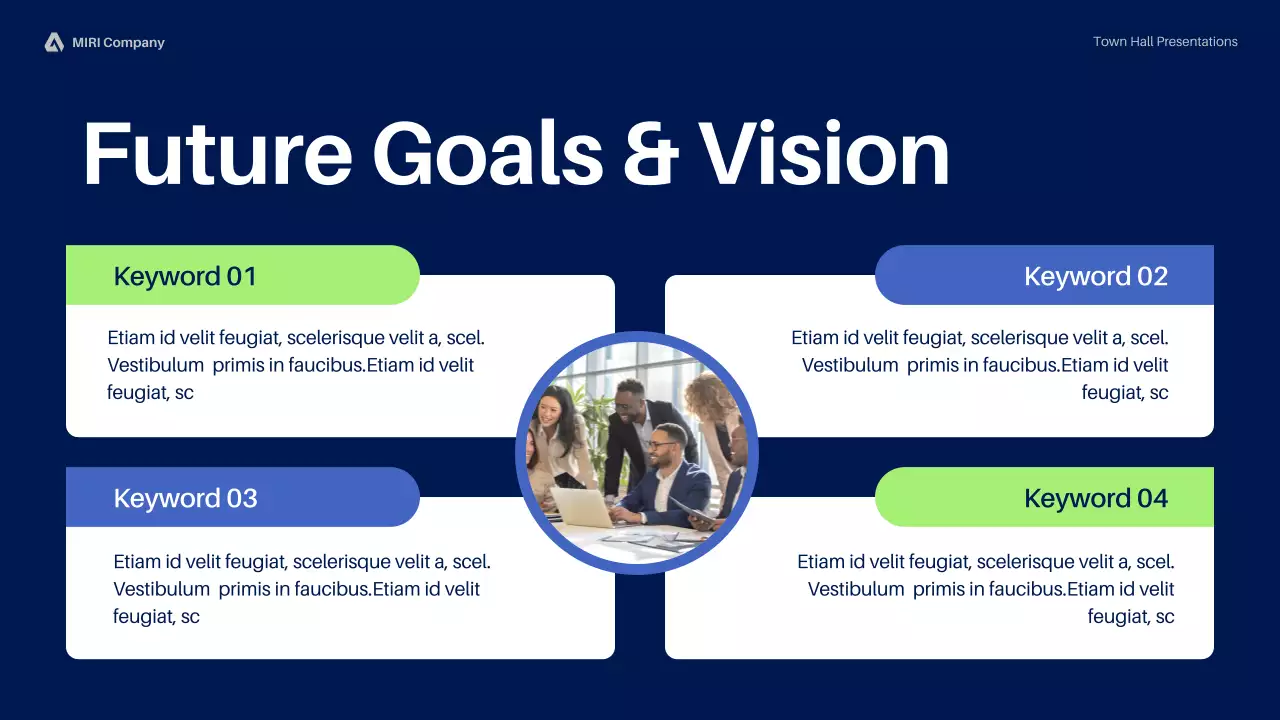 Blue Professional Town Hall Meeting Business Presentation