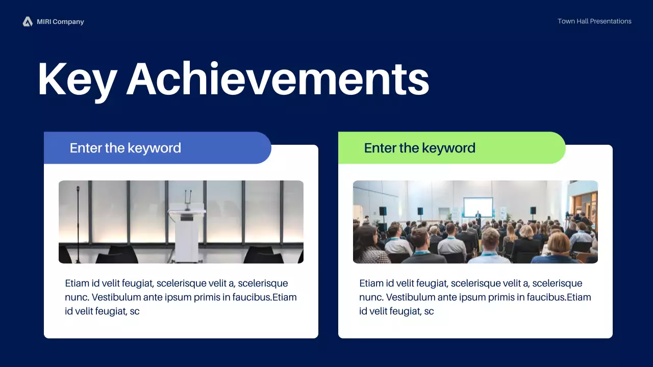 Blue Professional Town Hall Meeting Business Presentation