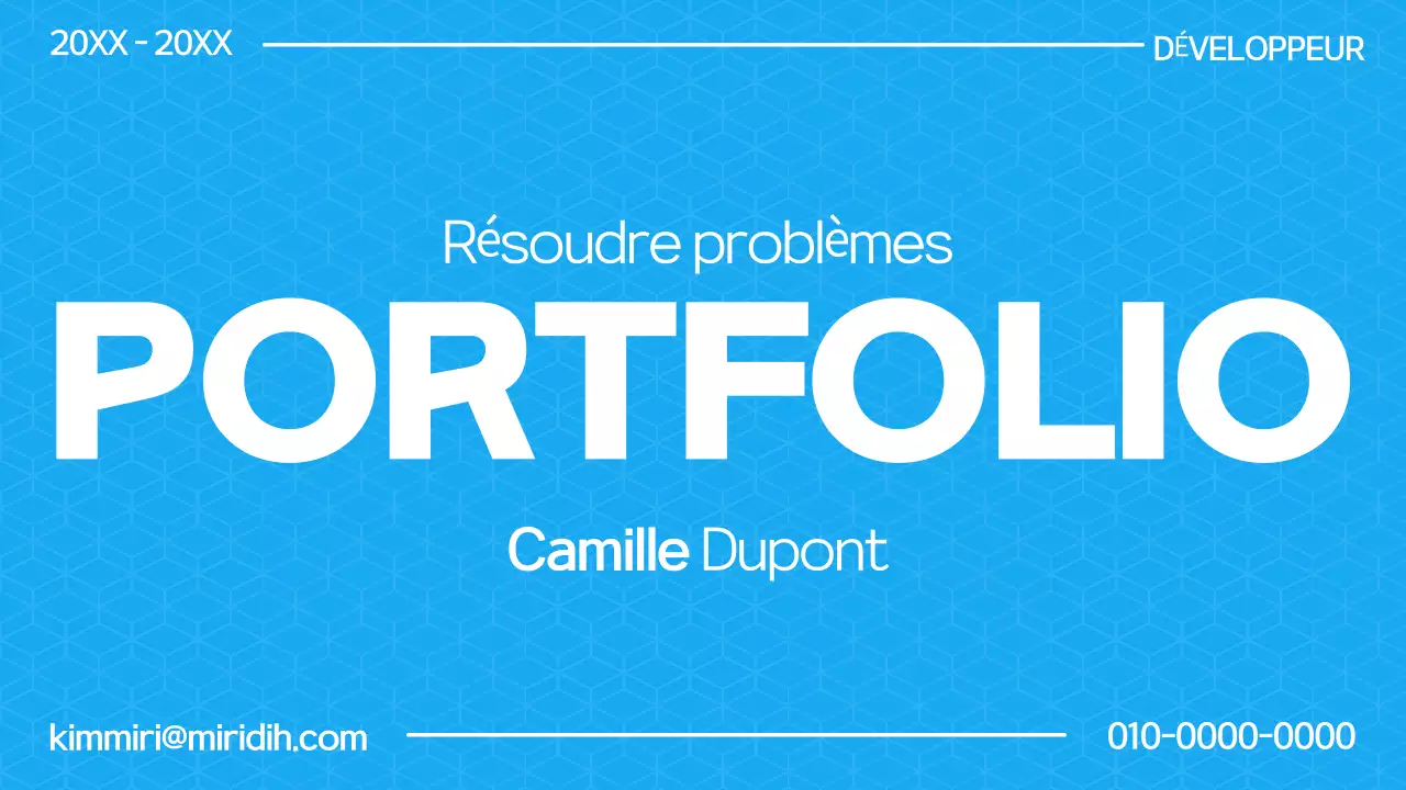 Présentation du portefeuille moderne bleu