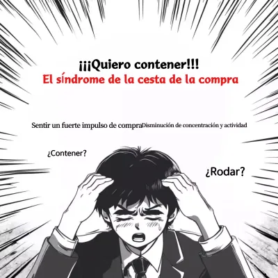 Parodia de dibujos animados en blanco y negro sobre compras